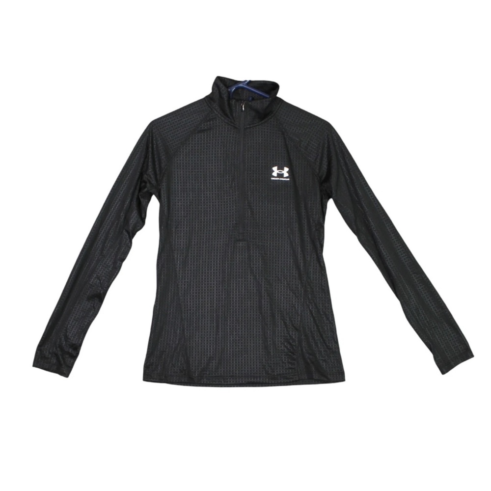 Under Armour Women Warm Up Half Zip Pullover Shirt Size S Black NWT Loose